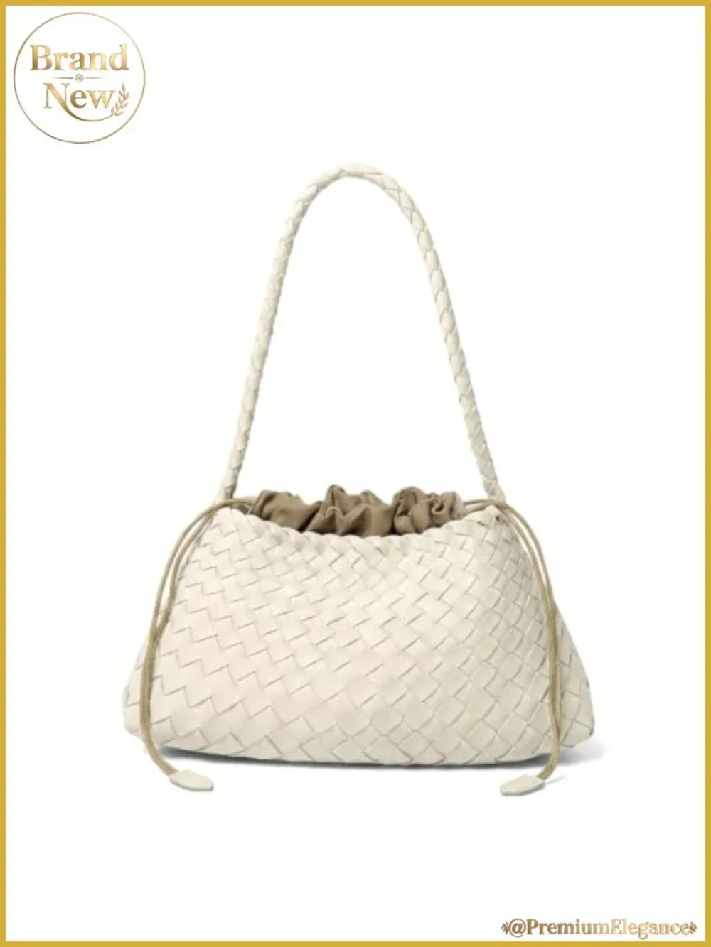 Woven Hobo Bag for Women Shoulder Purse Handmade Vegan Leather Tote